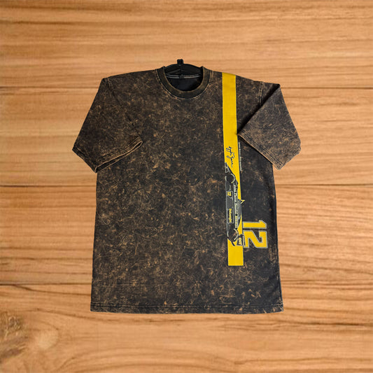 Brown acid wash T-shirt