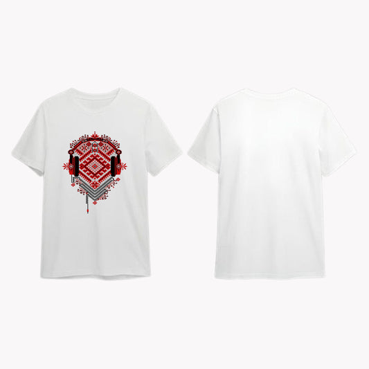Headphone white T-shirt