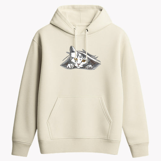 cat embroidery off hoodie