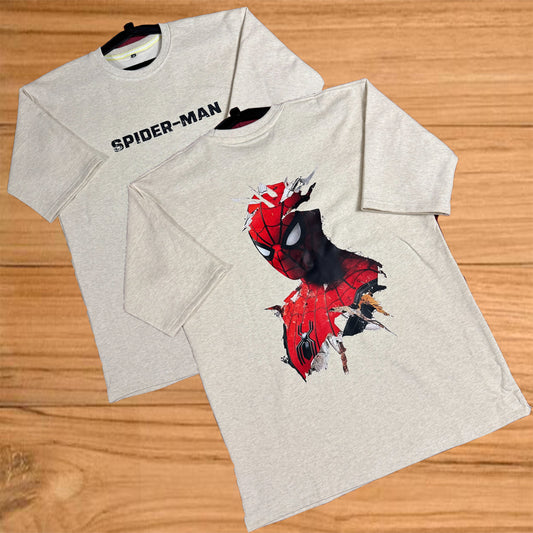 White spider man acid wash T-shirt