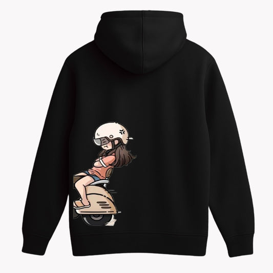 Girl black couple hoodie